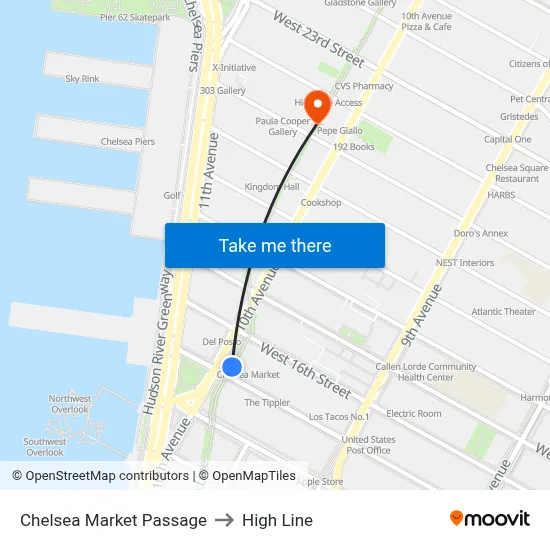 Chelsea Market Passage to High Line map