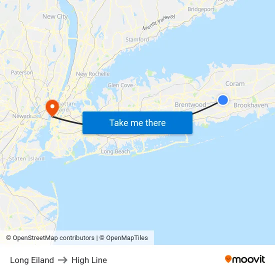 Long Eiland to High Line map