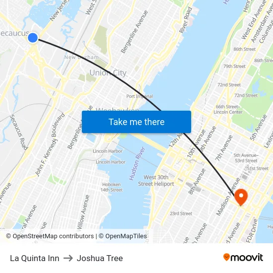 La Quinta Inn to Joshua Tree map