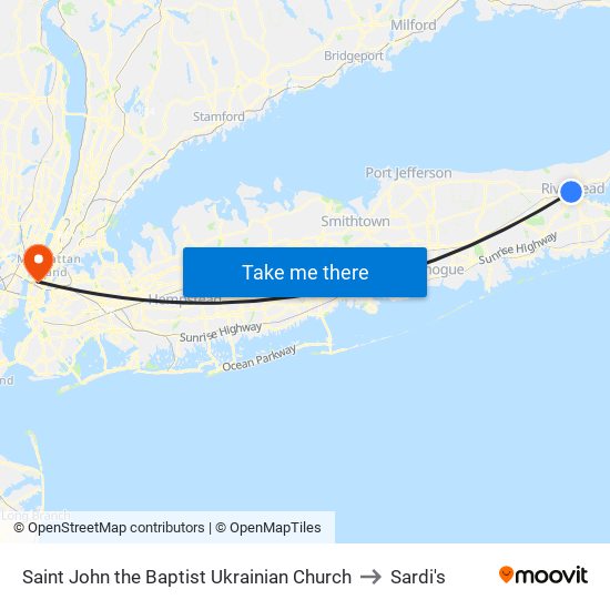 Saint John The Baptist Ukrainian Church to Sardi's map
