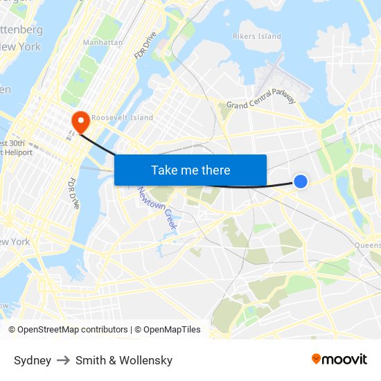 Sydney to Smith & Wollensky map