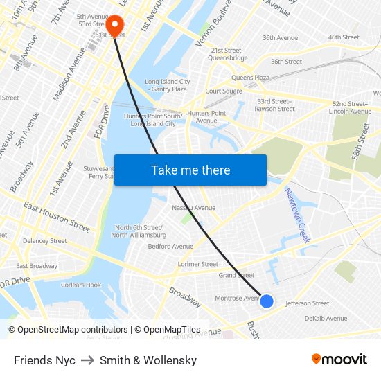 Friends Nyc to Smith & Wollensky map