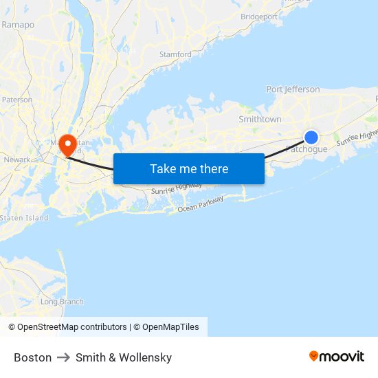 Boston Medford Ny to Smith Wollensky Manhattan with public