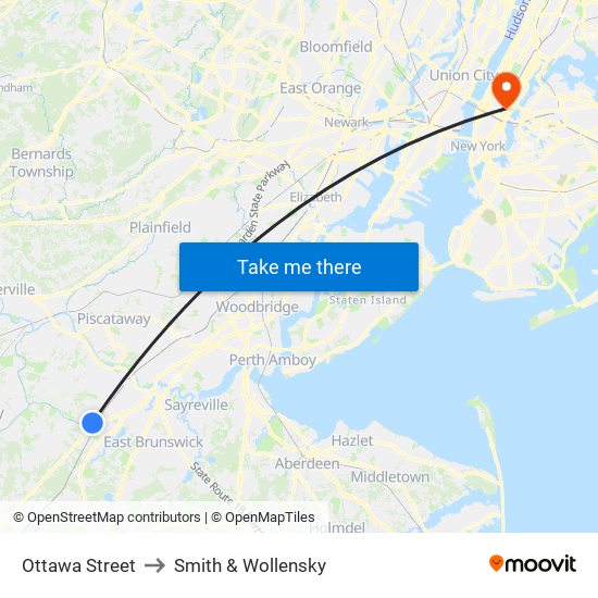 Ottawa Street to Smith & Wollensky map