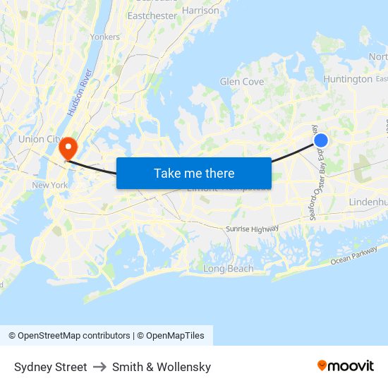 Sydney Street to Smith & Wollensky map