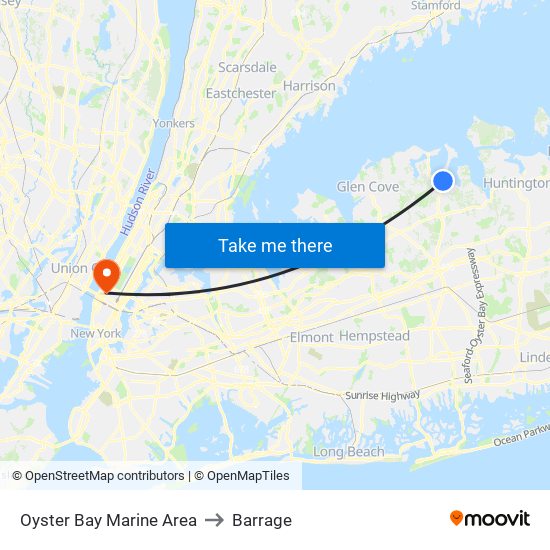 Oyster Bay Marine Area to Barrage map