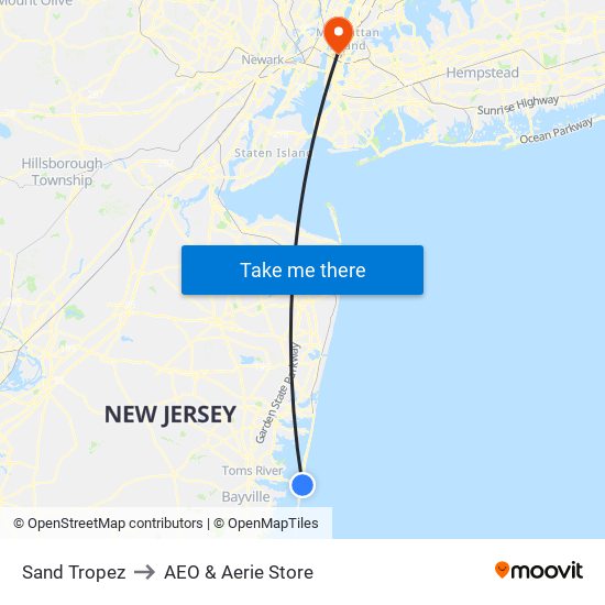 Sand Tropez to AEO & Aerie Store map