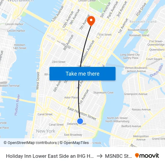 Holiday Inn Lower East Side an IHG Hotel New York to MSNBC Studios map