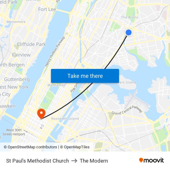 St Paul's Methodist Church to The Modern map