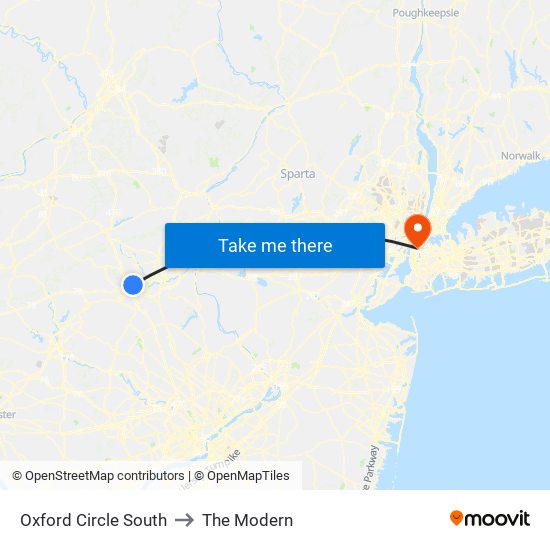 Oxford Circle South to The Modern map