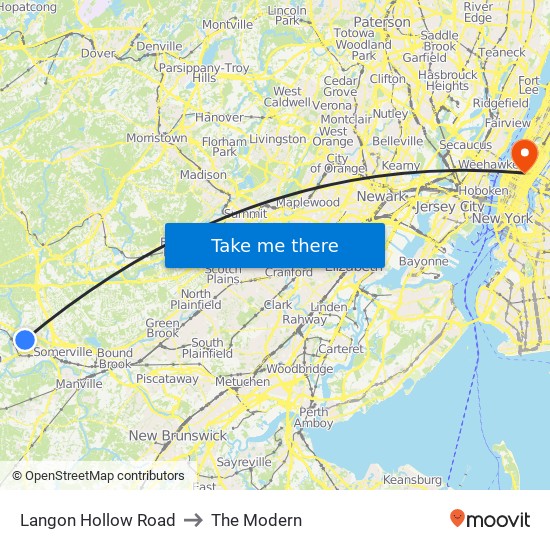 Langon Hollow Road to The Modern map