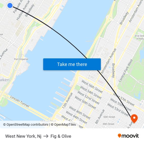 West New York, Nj to Fig & Olive map