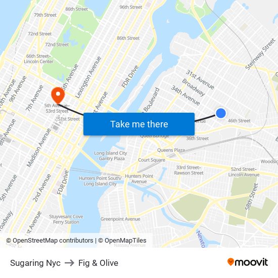 Sugaring Nyc to Fig & Olive map