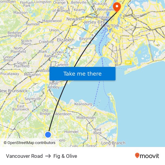 Vancouver Road to Fig & Olive map