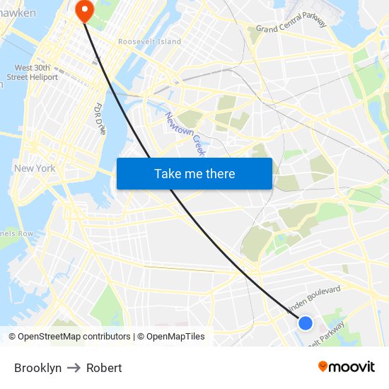 Brooklyn to Robert map