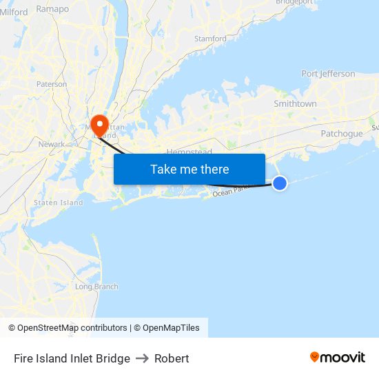 Robert Moses Causeway to Robert map