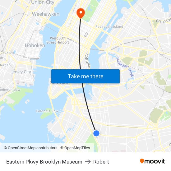 Eastern Pkwy-Brooklyn Museum to Robert map