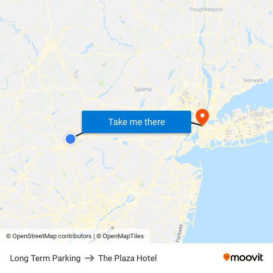 Long Term Parking to The Plaza Hotel map