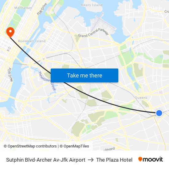 Sutphin Blvd-Archer Av-Jfk Airport to The Plaza Hotel map