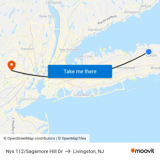 Nys 112/Sagamore Hill Dr to Livingston, NJ map