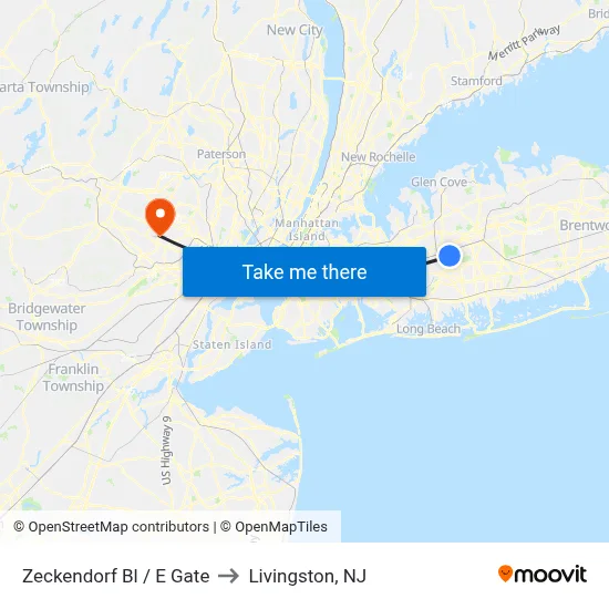 Zeckendorf Bl / E Gate to Livingston, NJ map