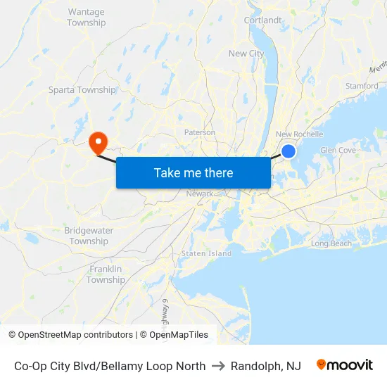 Co-Op City Blvd/Bellamy Loop North to Randolph, NJ map