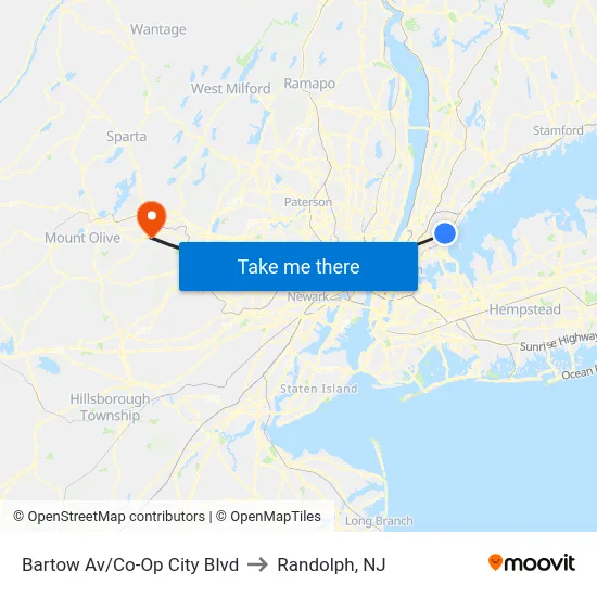 Bartow Av/Co-Op City Blvd to Randolph, NJ map