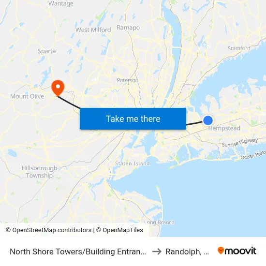North Shore Towers/Building Entrance to Randolph, NJ map