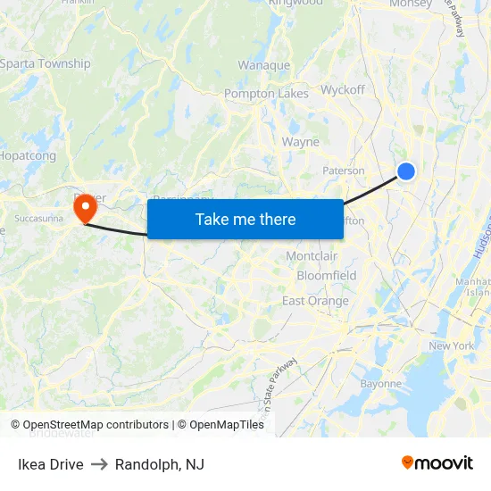 Ikea Drive to Randolph, NJ map