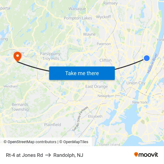 Rt-4 at Jones Rd to Randolph, NJ map