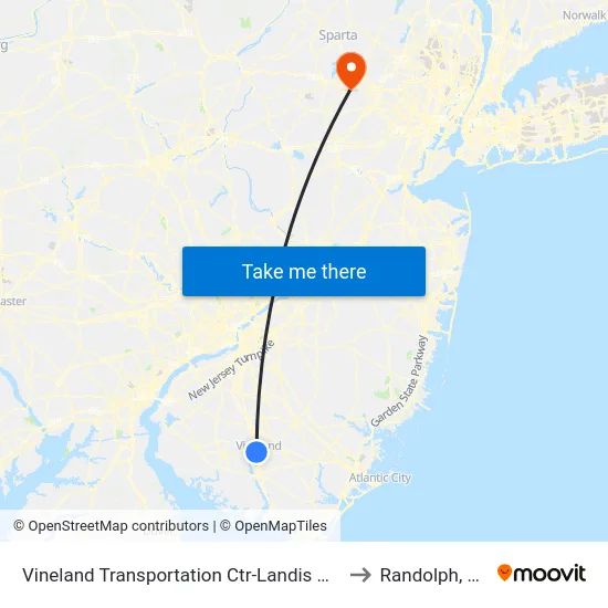 Vineland Transportation Ctr-Landis Ave to Randolph, NJ map