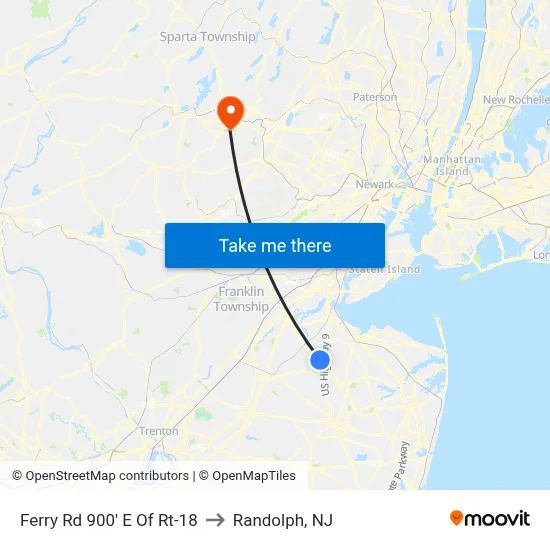 Ferry Rd 900' E Of Rt-18 to Randolph, NJ map