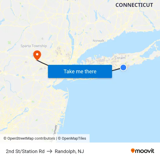2nd St/Station Rd to Randolph, NJ map
