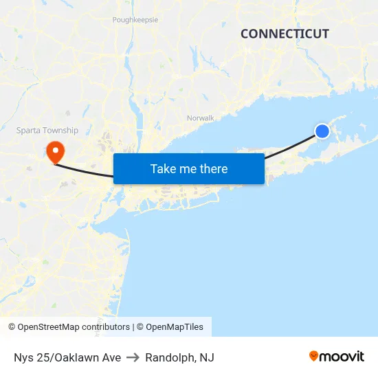 Nys 25/Oaklawn Ave to Randolph, NJ map