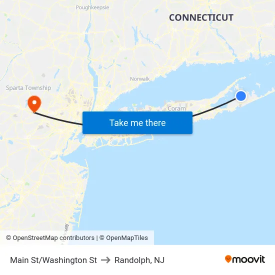 Main St/Washington St to Randolph, NJ map