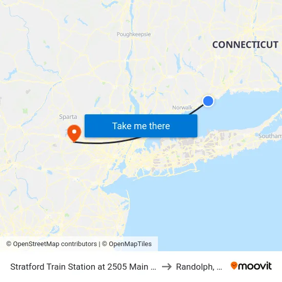 Stratford Train Station at 2505 Main St. to Randolph, NJ map