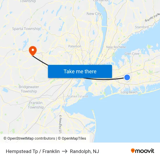 Hempstead Tp / Franklin to Randolph, NJ map