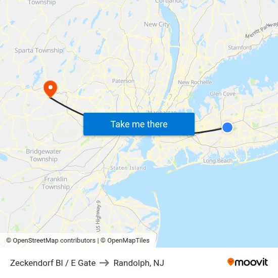 Zeckendorf Bl / E Gate to Randolph, NJ map