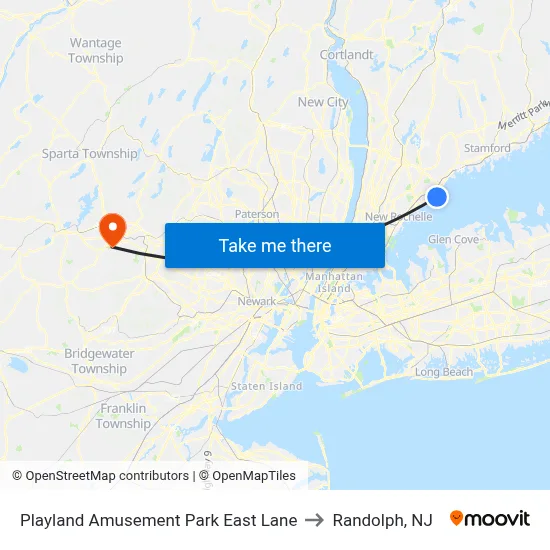 Playland Amusement Park East Lane to Randolph, NJ map