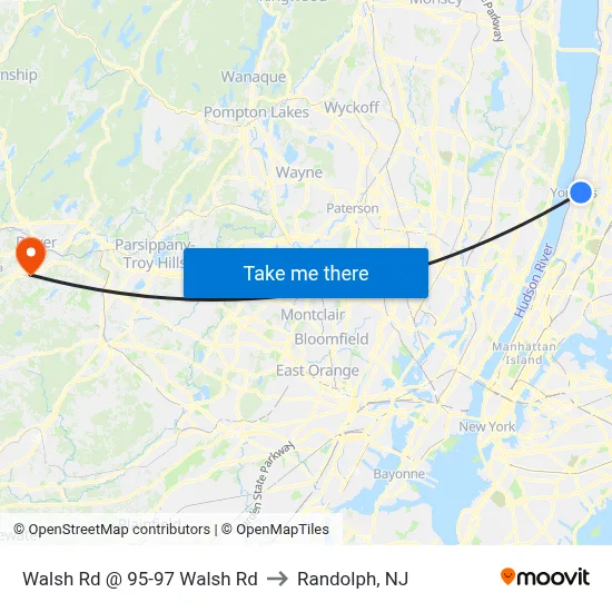 Walsh Rd @ 95-97 Walsh Rd to Randolph, NJ map