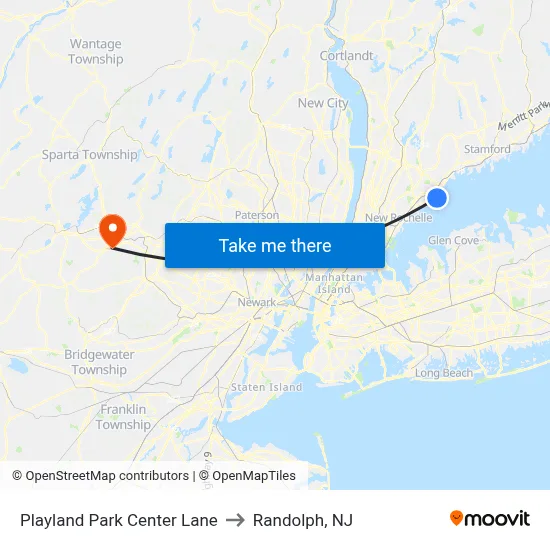 Playland Park Center Lane to Randolph, NJ map