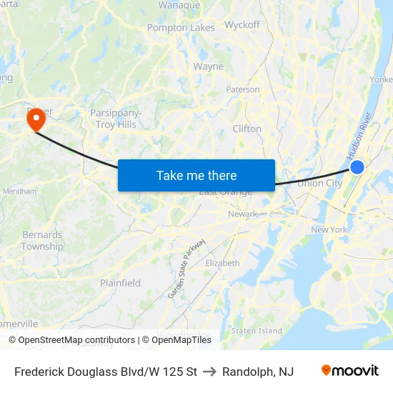 Frederick Douglass Blvd/W 125 St to Randolph, NJ map