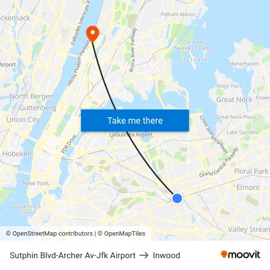 Sutphin Blvd-Archer Av-Jfk Airport to Inwood map