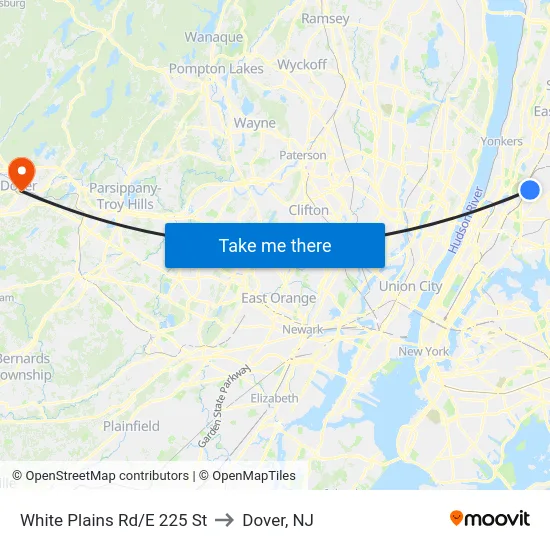 White Plains Rd/E 225 St to Dover, NJ map