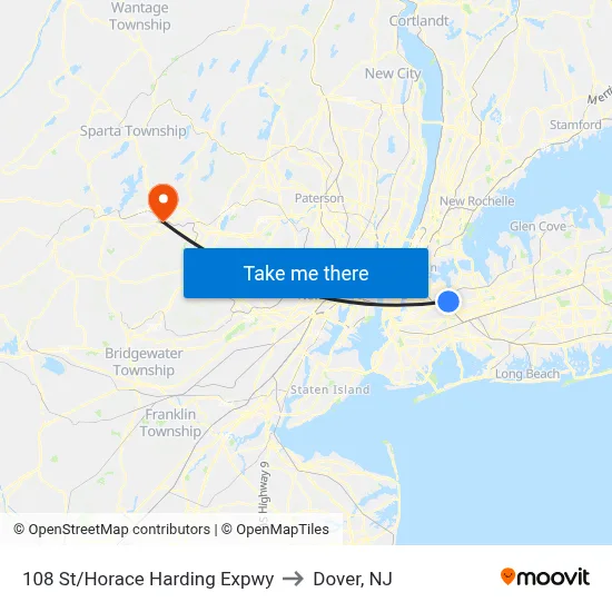 108 St/Horace Harding Expwy to Dover, NJ map
