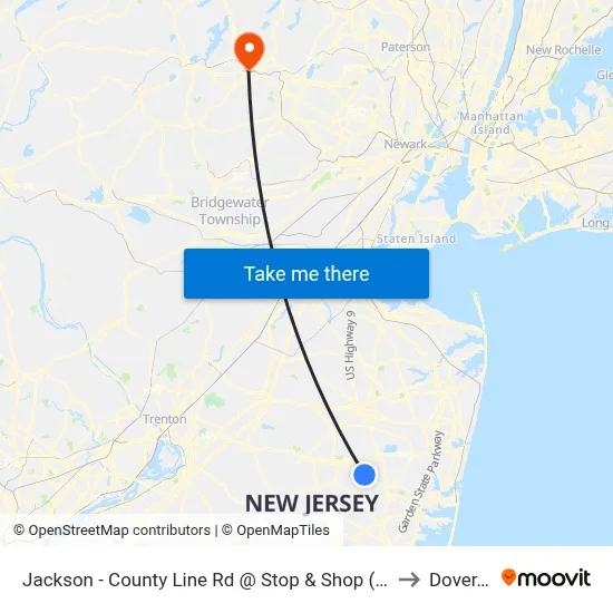 Jackson - County Line Rd @ Stop & Shop (Southbound) to Dover, NJ map