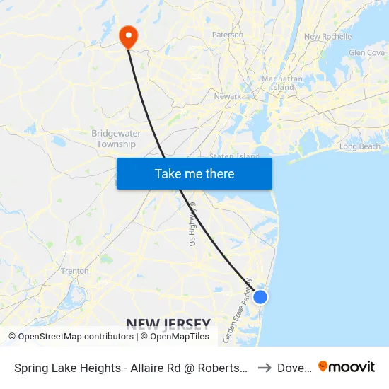 Spring Lake Heights - Allaire Rd @ Robertson Park (Southbound) to Dover, NJ map