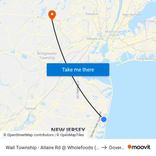 Wall Township - Allaire Rd @ Wholefoods (Northbound) to Dover, NJ map