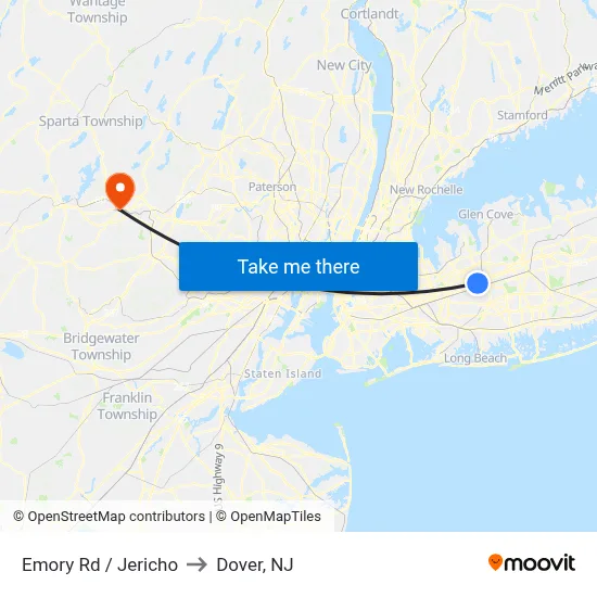 Emory Rd / Jericho to Dover, NJ map