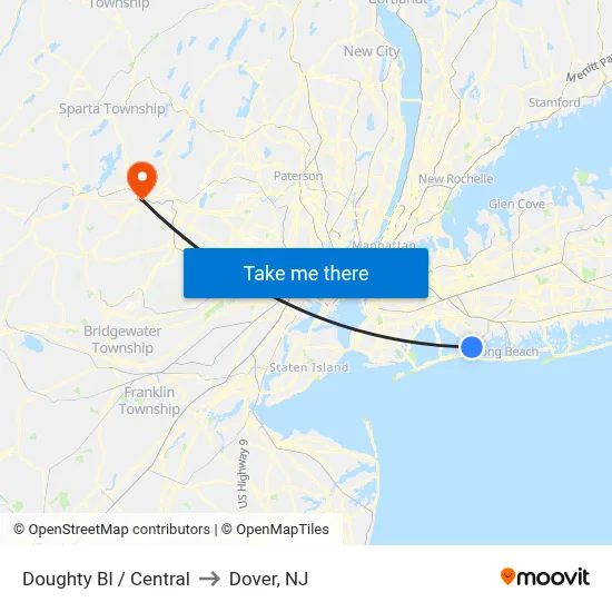 Doughty Bl / Central to Dover, NJ map